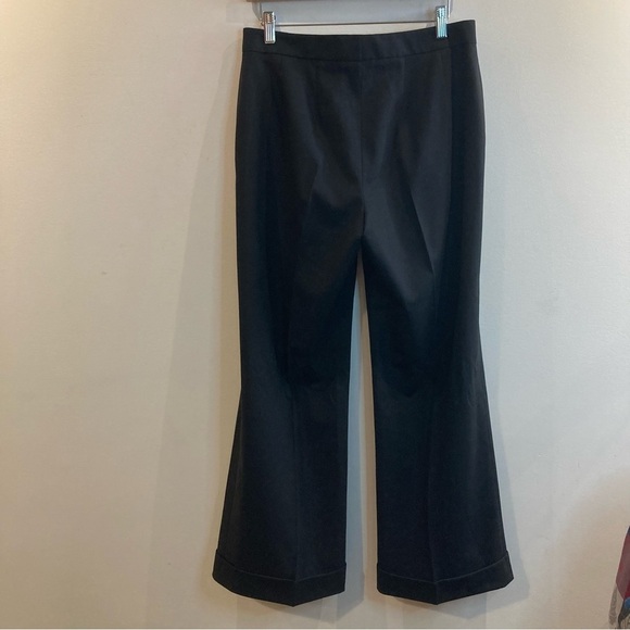 BAIA Sz 8 97% Wool 3% Lycra Unlined Wide Leg Pockets Cuffed Hem Pants Trousers - Picture 6 of 8